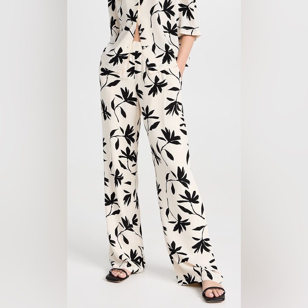 Anine Bing Owen Pants Tropical Leaf Print New